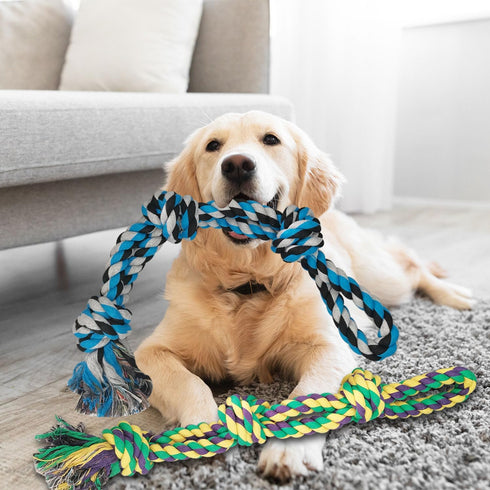 Dog Rope Toys for Medium Large Breed - 100% Indestructible Cotton Chew Toys for Aggressive Chewers