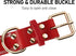 Genuine Leather Dog Collar, Heavy Duty Wide Collar for Small, Medium, Large, Extra Large Dogs (S: 0.8" Wide, Red)