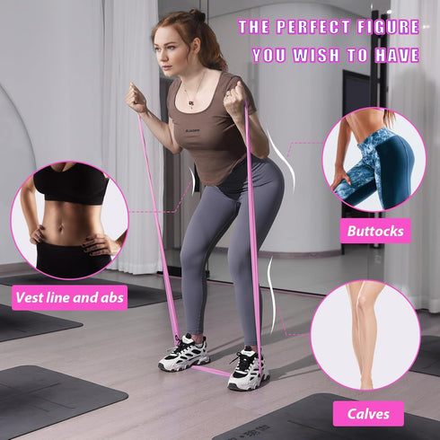 Resistance Bands Set for Working Out, Physical Therapy, Elastic Exercise Bands for Stretching, Yoga, Gym