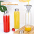 18 oz, 100% Set 6 Zukro Glass Juice Bottles with Lids for Juicing Reusable Clear Glass Water Bottles with Stainless