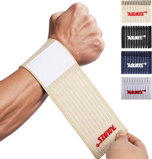Athletic Wrist Support Wrap, Elastic Compression Band for Weightlifting, Workout, Breathable Compression
