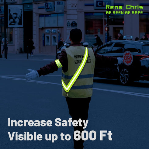 High Visibility Reflective Running Gear, Reflective Sash, Night Jogging Safety Gear for Women, Reflective Belt and