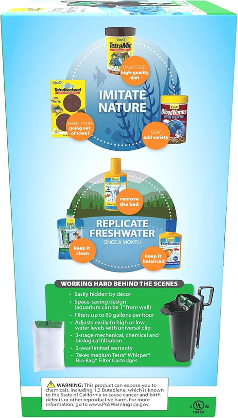 Tetra Whisper Internal Power Filter, Black, for 5 to 10 Gallon Aquariums with Air Pump