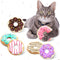 6 Pack Donut Catnip Toys, Interactive Pillows for Kittens, Chew Knickknack, Plush Plaything, 4 Inches