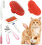 Cat Grooming Kit Set with Pet Shedding Slicker Brush Nail Clipper Trimmer