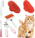Cat Grooming Kit Set with Pet Shedding Slicker Brush Nail Clipper Trimmer