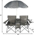 ROHUMTY YILI Double Folding Camping Chairs, Portable Camping Chairs w/Removable Umbrella Mini Table Cooler Bag, Outdoor