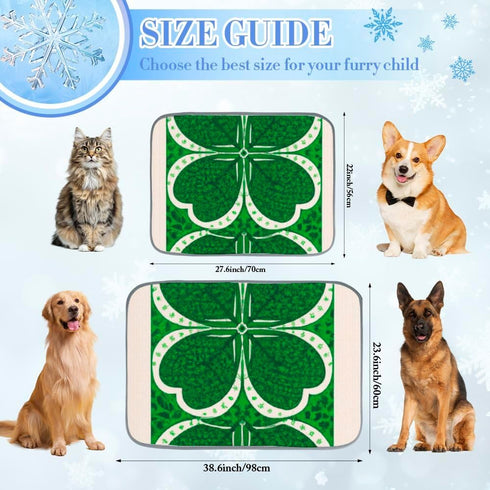 imiBBWQu Summer 27" 22" Cooling Mat for Dogs St Patrick Day Shamrock Dog Cooling Pad Washable Dog Pad for Outside Bed