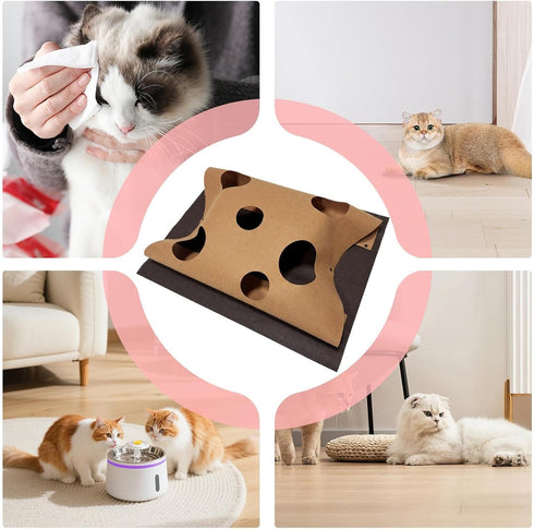 Generic Interactive Cat Tunnel Mat for Indoor Cats, Foldable Play Mat and, Interactive Funny Foldable Pad, Cat Play Toy