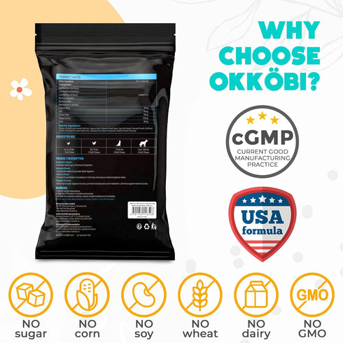 60 Probiotics for Dogs Chews Pcs - Digestive, Gut Health & Diarrhea Support - Chews for Dogs - US Formula