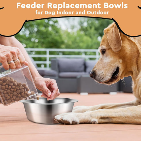 6 Pack Stainless Steel Dog Bowls - Metal Water Bowls, 6.9" Basic Pet Food Bowl for Large, Medium, Small Dogs, 30oz