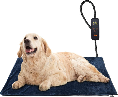 Toozey Pet Heating Pad, 6 Adjustable Temperature Dog Cat Heating Pad with Timer, Indoor Heating Pads for Cats Dogs,