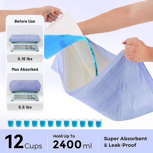 3D-Barrier 12 26"x30" 50 Counts 8 ZOMISIA Puppy Pee Pads for Dogs, Cups Absorb & Rise Puffy Gel-Wall Leak-Proof, + Pet