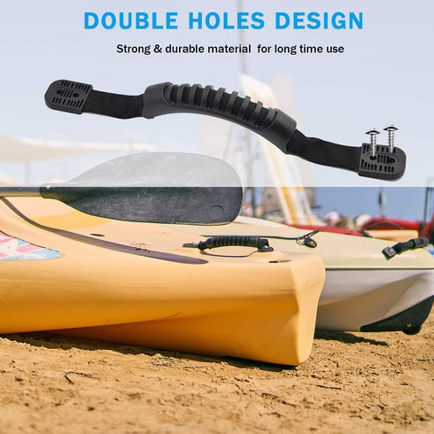 Kayak Carry Handle Rigging Kit with 15 FT 6mm Elastic Bungee Cord, Replacement Parts for Kayaks, Canoes, and Boats