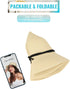 Gisdanchz Women Wide Brim Straw Hat with Chin Strap for UV Sun Protection - Summer Accessory