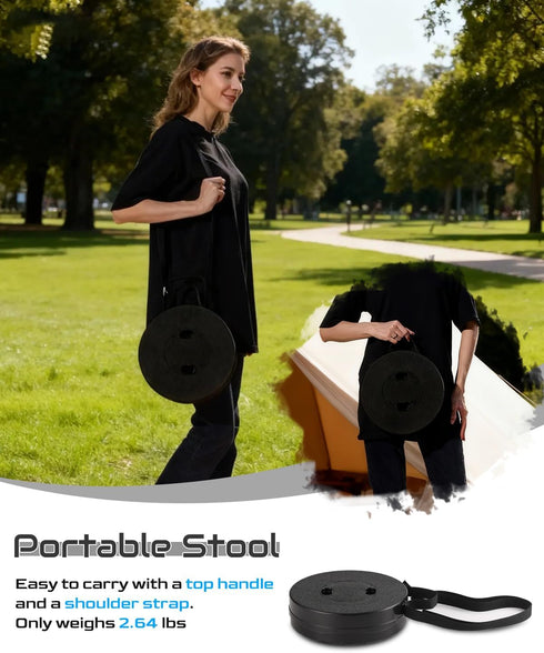 Spisces 2026 600lbs 18-in 2.6lbs Heavy Duty Collapsible Stool | Capacity, Tall Lightweight Portable Retractable