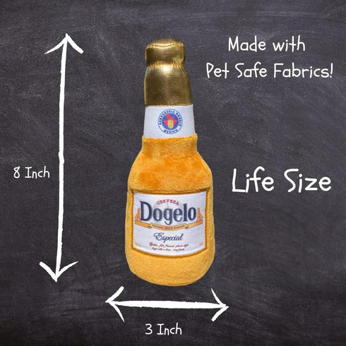 Dogelo Funny Alcohol Plush Toy - Stuffed Beer Dog Toy for Large and Small Dogs - Cool Puppy Accessories