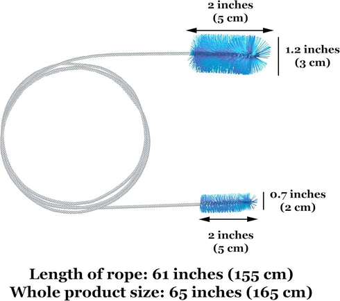 SunGrow 61" Stainless Steel Aquarium Filter Brush, Long Flexible Tube, Double-ended Pipe Cleaner
