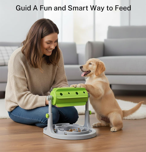 Interactive Dog & Cat Food Puzzle Toy - Treat Boredom Dispensing Slow Feeder - Anxiety IQ Training in Smart Feeding