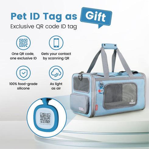 Pawaii Airline Approved Cat Carrier, Cat, Dog Carrier with ID Tag, Collapsible Pet Travel Carrier, Foldable, Protable