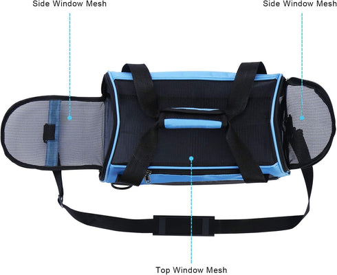 Airline Approved Cat Carrier, Soft-Sided Pet Travel Carrier for Cats, Dogs, Puppy Comfort Portable Foldable Bag