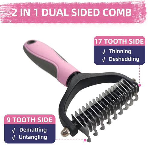Shedding,9 Dog Brush for PCS in One Pet Slicker Hair Brush Kit with Pet Nail Clipper and File - Dog Cat Grooming