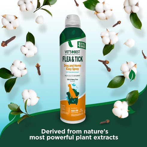 Vet’s Best Flea & Tick Dog Easy Spray - Natural Cotton Spice Scent, 14oz Flea & Tick Prevention