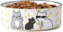 PetRageous Tangled Kitty Stoneware Cat Bowl, 2-Cup Capacity, Dishwasher Safe, 5-Inch Diameter, White.