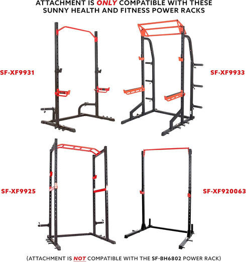 Sunny Health & Fitness Power Rack & Cage Add-On Attachment Accessories for Home Gym