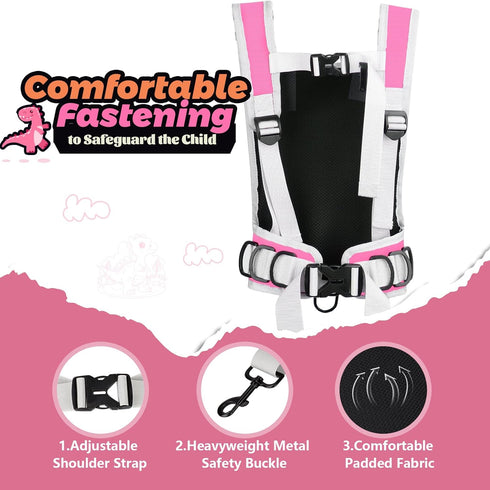 Hikeen Ski and Snowboard Harness Trainer for Kids with Dinosaur Shape Adjustable Leash Metal Buckle