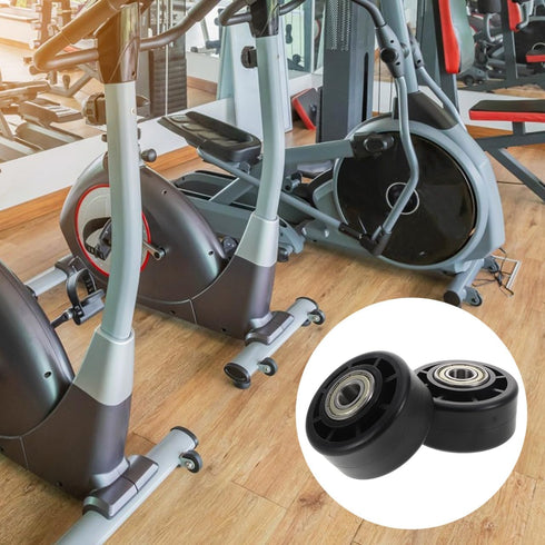 2-Pack 2.75X2.75X1.18In Fitness Equipment Wheel Durable Plastic Roller Wheel Replacement for Exercise Bikes Treadmills