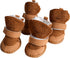 payanwin Dog Boots Paw Protector - Anti-Slip Dog Shoes for Small Dog, Winter Warm Skidproof Sneakers, Brown