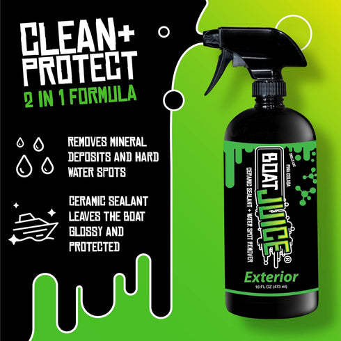 32oz Boat Juice Interior & Exterior Boat Cleaner Bundle - Boat Water Spot Remover, Boat Seat Cleaner, Boat Cleaning