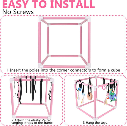 Sibosen 10 Puppy Play Gym with Hanging Toys for Small Dogs Indoor Jungle Playground PVC Frame with Interactive Funny