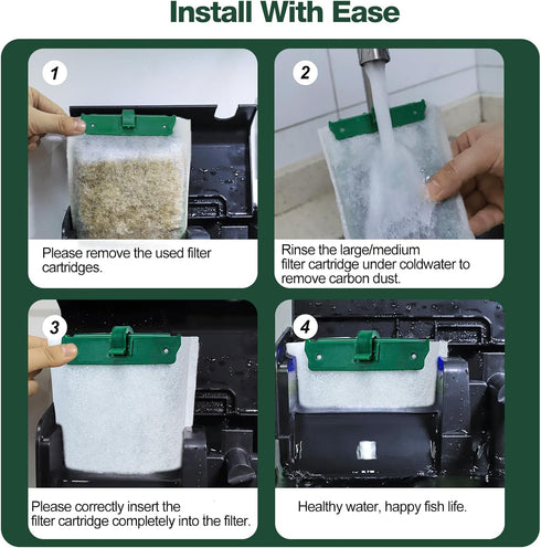 16-Count Medium Filter Cartridges, Compatible with Tetra Whisper Bio-Bag Filters, Ready to Use