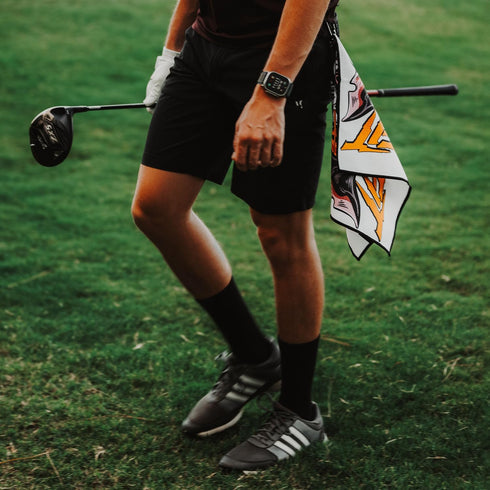 RokFit Gym Towel - Multi-use Bold Graphic Towel with Carabiner Clip for Golf and Utility (Starve Your Distractions)