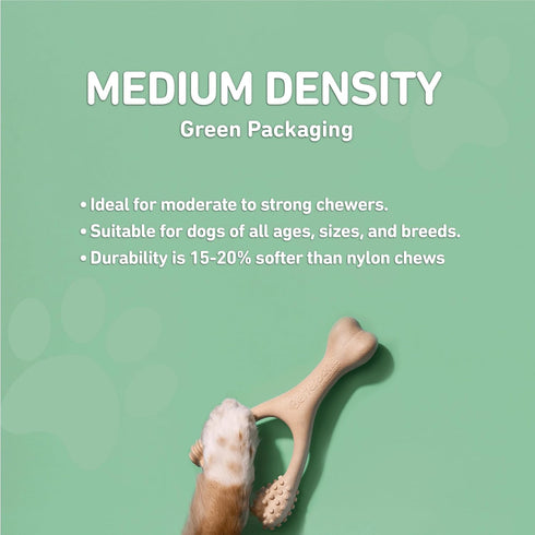 All-Natural, Nylon-Free Medium Density Dog Chew Toys, Ideal for Moderate to Strong Chewers, Non-Toxic