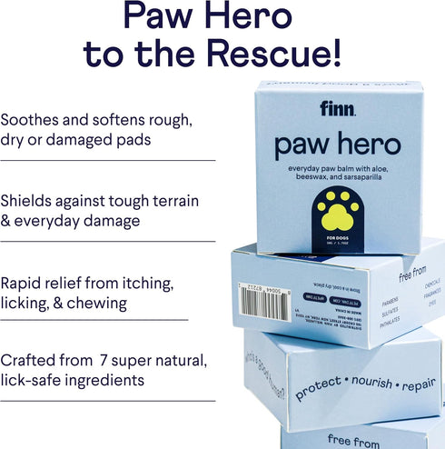 Finn Paw Hero | Natural Revitalizing Dog Paw Balm, Protect, Nourish & Repair Paws from Dryness - 1.75 oz