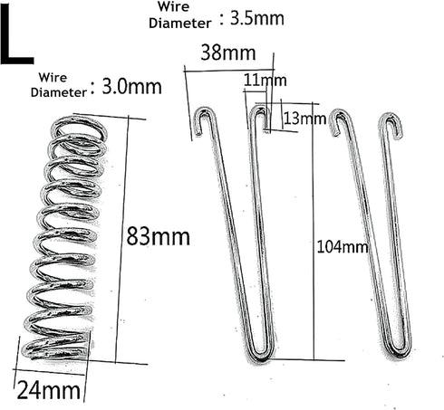 2Pcs Dog Leash Shock Absorbing Buffer Tension Spring Training, Heavy Duty Stainless Steel 304 (L)