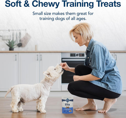 4-oz Pack, 4 Blue Buffalo Bits Soft Dog Treats for Training, Made with Natural Ingredients & Enhanced with DHA, Beef