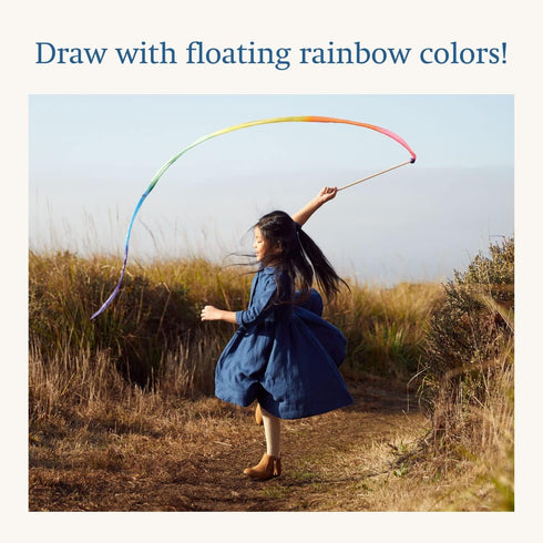 Sarah's Silks Rainbow Streamer - 8' Long Ribbon Wand for Kids Pretend Play, Dance, Gymnastics Party Favors