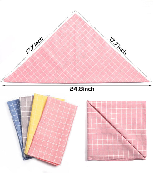 4PCS Spring Dog Bandanas, Cute Soft Cotton Puppy Scarfs, Washable Daily Handkerchiefs, Adjustable Gifts for Small