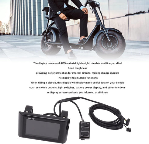 Topyond Ebike LCD Display, SW900 Control Panel for Electric Bike - Advanced LCD Display for Bicycles and Scooters