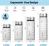 4 Pack 16 oz Glass Juice Bottles - Wide Mouth Glass Water Bottles with Lids - Borosilicate,Stainless Steel Lids