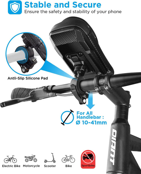 Whale Fall 360° Rotatable Bike Phone Holder, Waterproof Bike Phone Mount for Handlebar Bag, Accessories for Phones