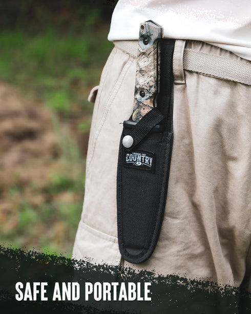 Mossy Oak Fixed Blade Hunting Knife Set - 2 Piece with Full Tang Handle and Sheath