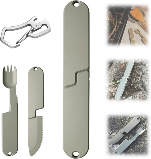 Generic Kopak 2 in 1 Camping Eating Utensils Set, Portable Detachable Folding Fork