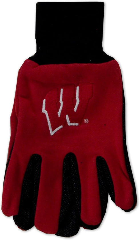 WinCraft Wisconsin Two-Tone Gloves, Red