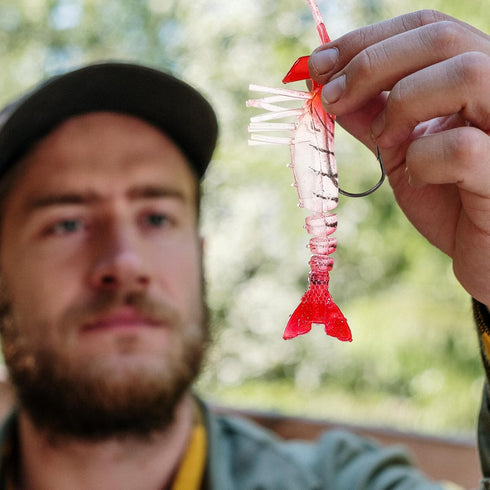 5pcs Toyvian Luminous PVC Shrimp Lures Soft Bionic Fishing Baits and Colored Artificial Shrimp Lure for Freshwater