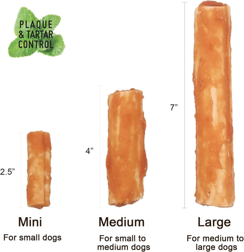 Gluten Free Rawhide Free Dog Chew Chicken Rolls Mini 2.5" for Small Dogs, 10 pcs/Pack